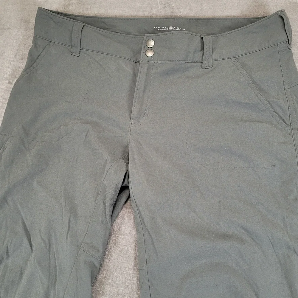 Columbia Men Outdoor Pants Size 12 Short Gray Omni Shield Water Repellent Hiking